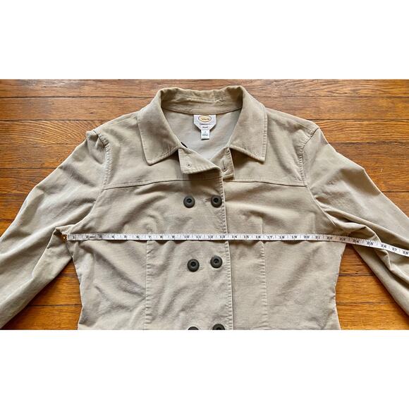 TALBOTS Stretch Cream Cotton Velvet Peacoat sz 18 - Picture 9 of 12